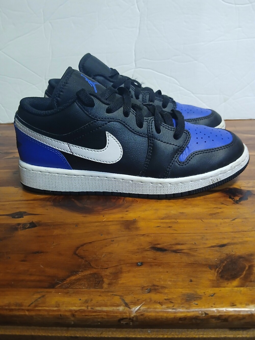 Nike Air Jordan 1 Low Black Royal Toe Sneakers Kids Size 4Y